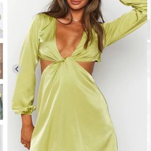 Beginning boutique Mars Twist Mini Dress Green